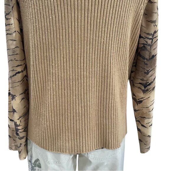 Designers Studio Suede & Knit Jacket L Ramie Acrylic Womens Beige - Picture 7 of 12